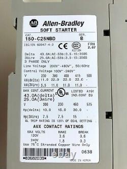 AB Allen Bradley Bulletin 150 Soft Starter 150-C25NBD Series B NEW