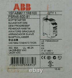 ABB PSR45-600-81 Soft Starter 600V 24 VDC 1SFA896111R8100 NIOB 45A CSQ