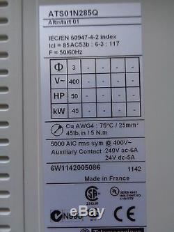 ALTISTART 01 Schneider Electric SOFT STARTER ATS01N285Q 45kW, 85A, 50HP NEW