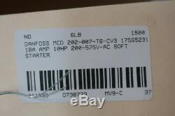 Danfoss MCD 202-007-T6-CV3 175g5231 Soft Starter 18a 10hp 200-575v-ac