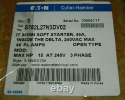NEW Eaton S752L27N3DV02 Soft Starter 46A 240VAC 15HP 3Ph MAX NEW IN SEALED BOX