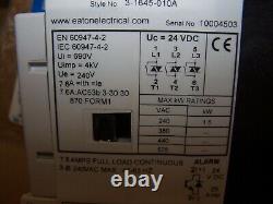 New Eaton S752l04n3dv02 54mm Soft Starter 1-1/2 HP 240 Vac 7.6 Amp Coil 24 VDC