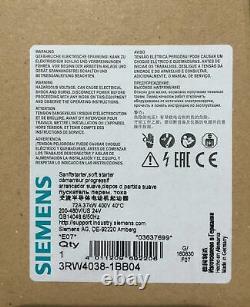 1pc Nouveau Démarreur Soft Siemens 3rw4038-1bb04 En Box
