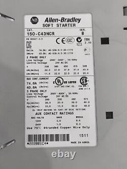 Allen Bradley 150-c43ncr Ser B Smc-3 Démarreur progressif Nouvelle boîte ouverte Livraison rapide gratuite