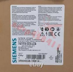 One New Siemens Soft Starter 3rw4038-1bb14 37kw